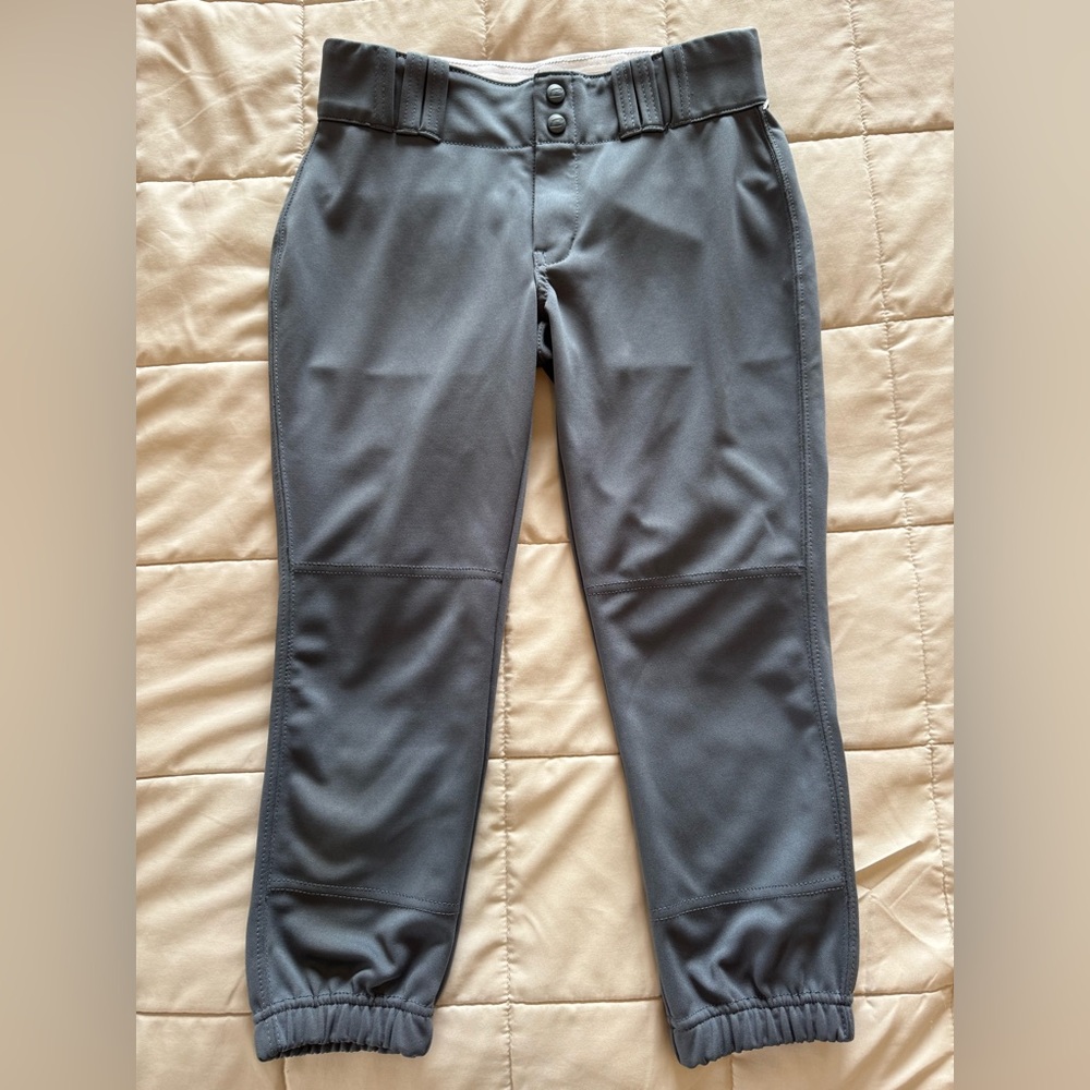 Champro Girls XL‎ Gray Softball/Baseball Pants With Elastic Cuffs & Snap Button